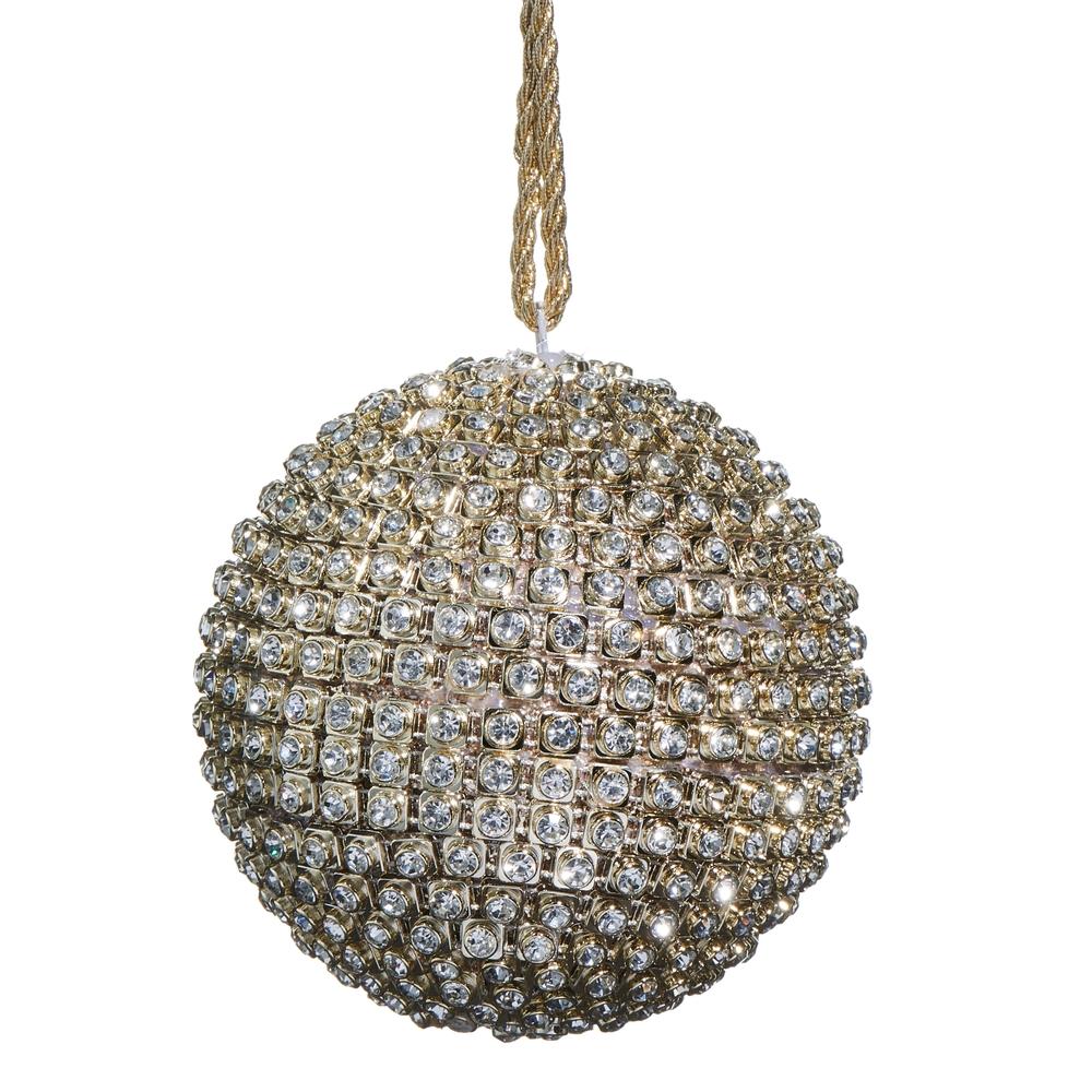 RAZ Imports 3.5" Gold Jeweled Ball Ornament
