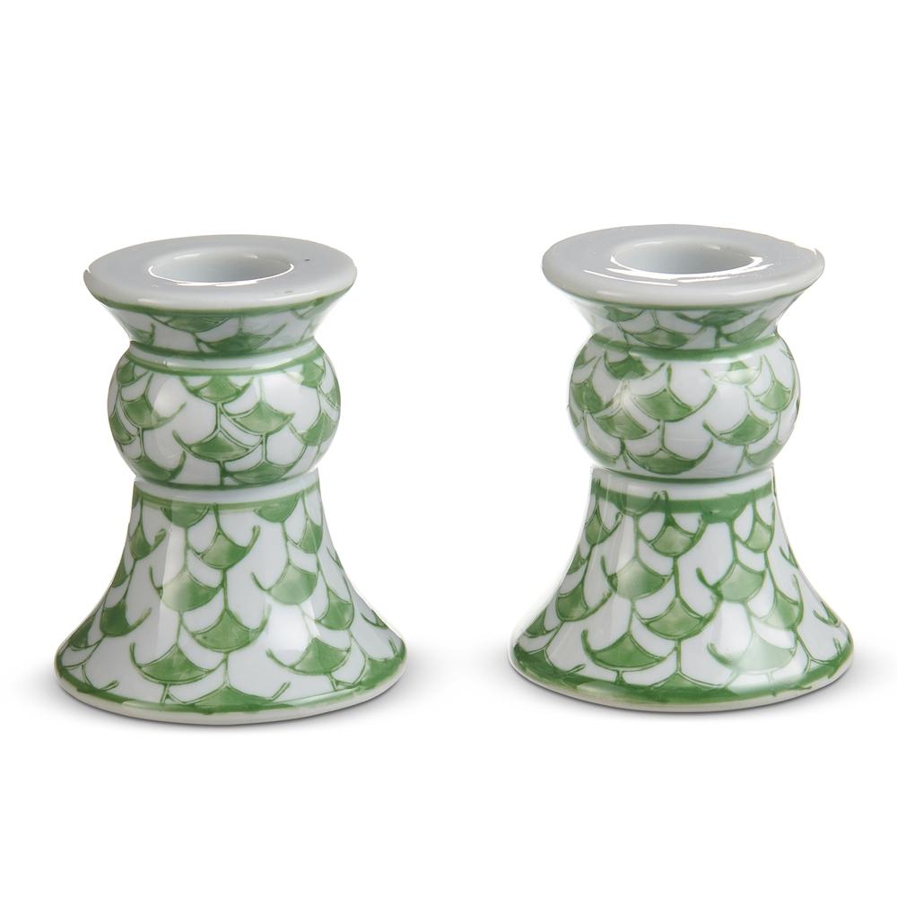 RAZ Imports 3.5" Green Candle Holders