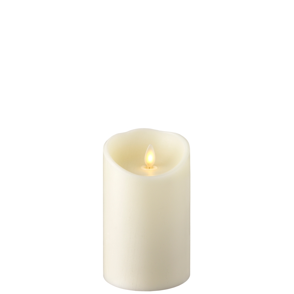 RAZ Imports 3.5" x 5" Push Flame Ivory Pillar Candle