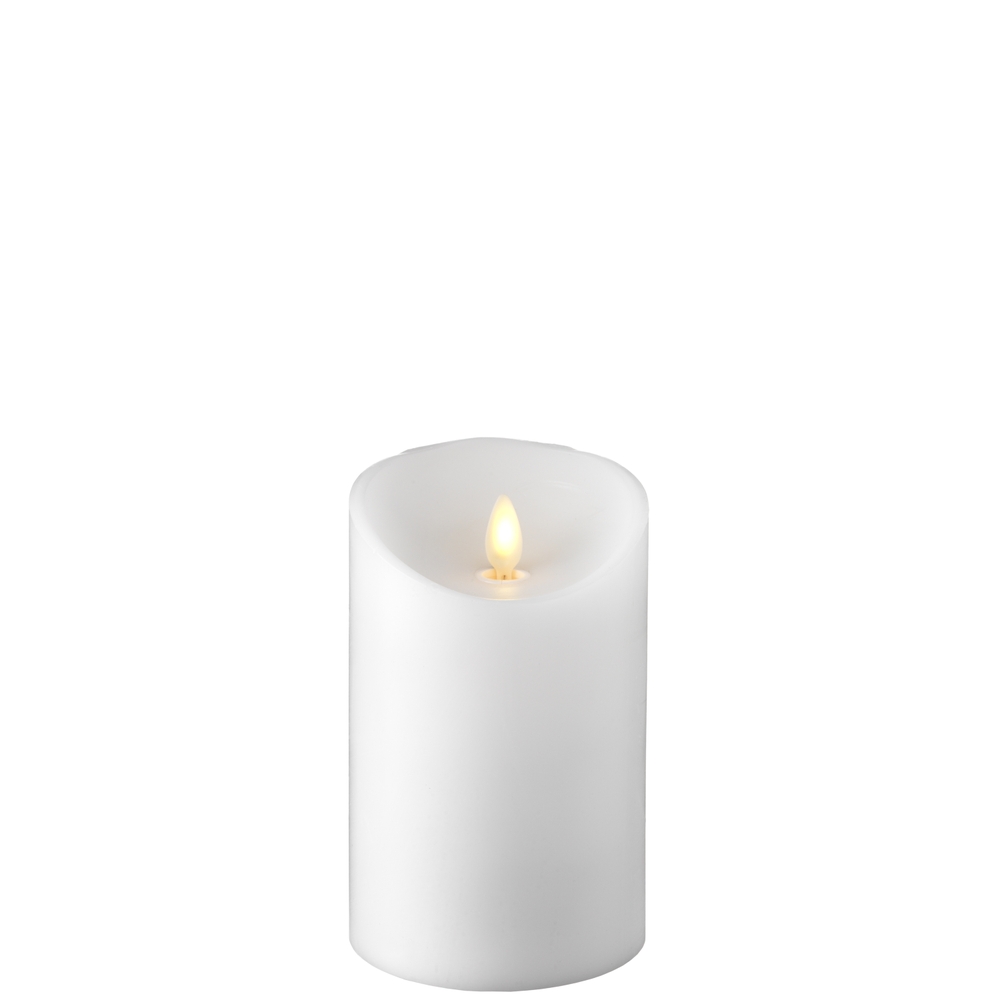 RAZ Imports 3.5" x 5" Push Flame White Pillar Candle