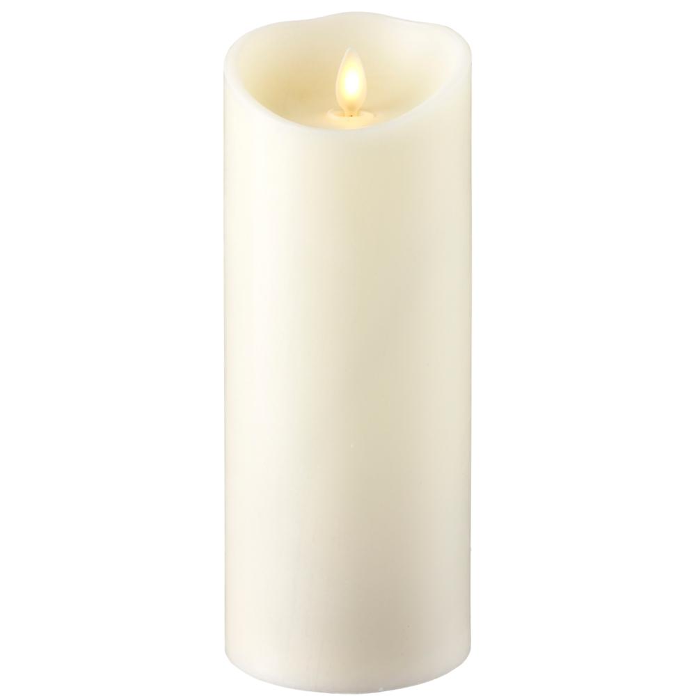 RAZ Imports 3.5" x 9" Push Flame Ivory Pillar Candle