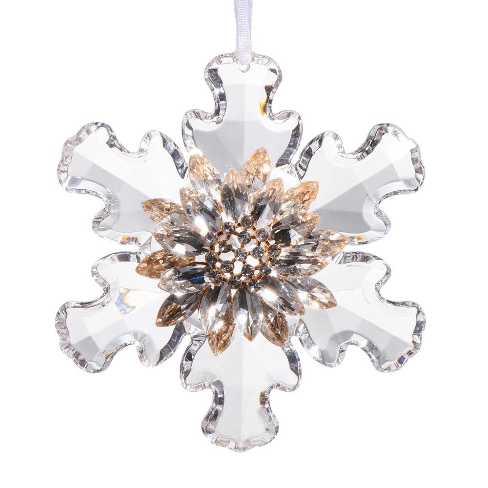 RAZ Imports 3.75" Acrylic Snowflake Brooch Ornament