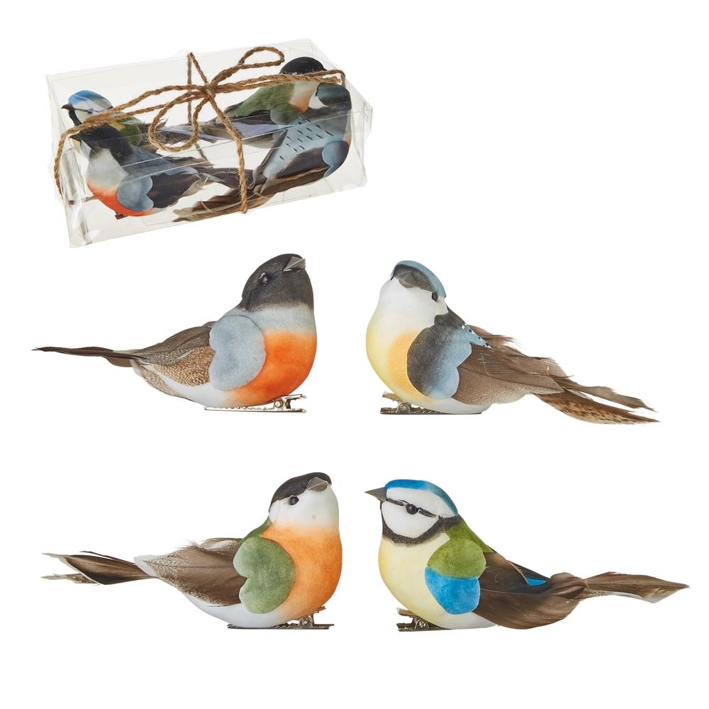 RAZ Imports 3.75" Box of Clip-On Feathered Birds