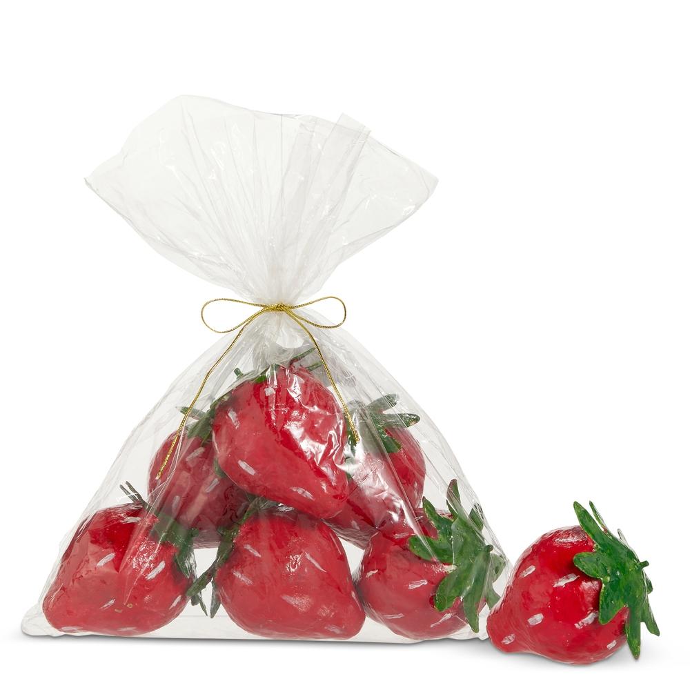 RAZ Imports 3" Bag of Paper Mache Strawberries
