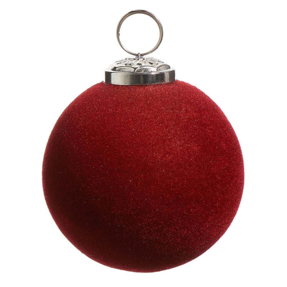 RAZ Imports 3" Berry Flocked Ball Ornament
