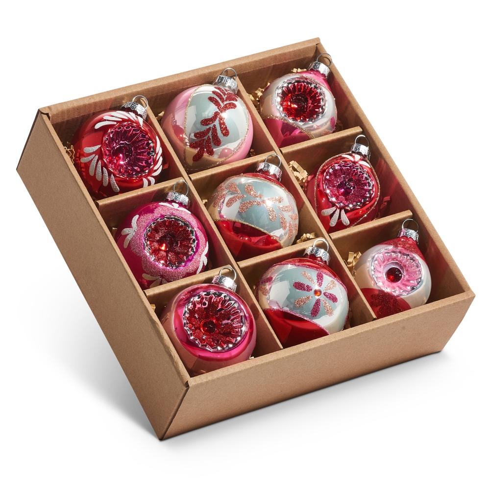 RAZ Imports 3" Box of Pink Vintage Ornaments