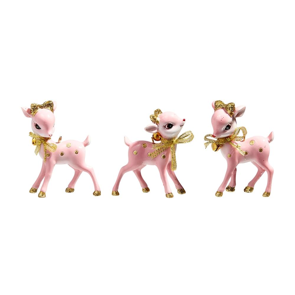 RAZ Imports 3" Pink Retro Deer Ornament