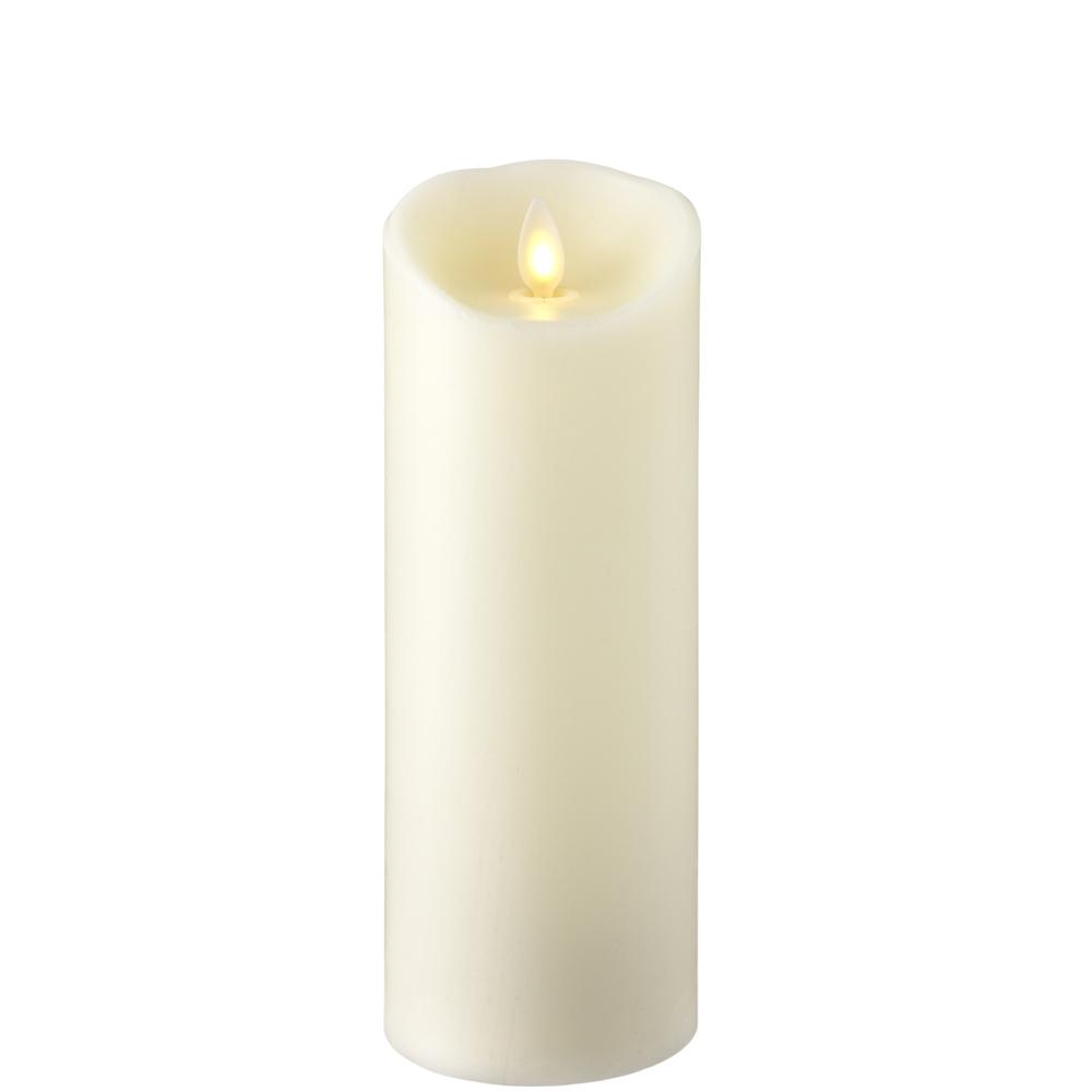 RAZ Imports 3" x 8" Push Flame Ivory Pillar Candle