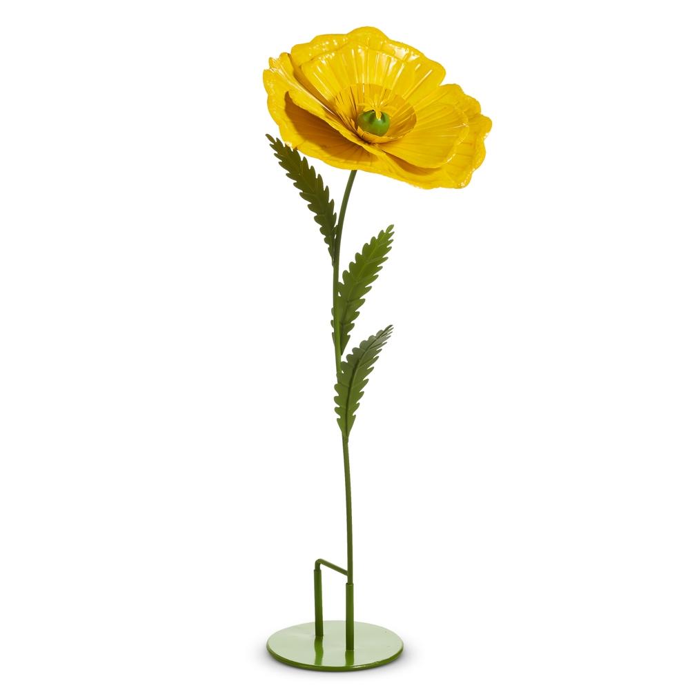 RAZ Imports 30.5" Yellow Poppy Stand/Yard Stake