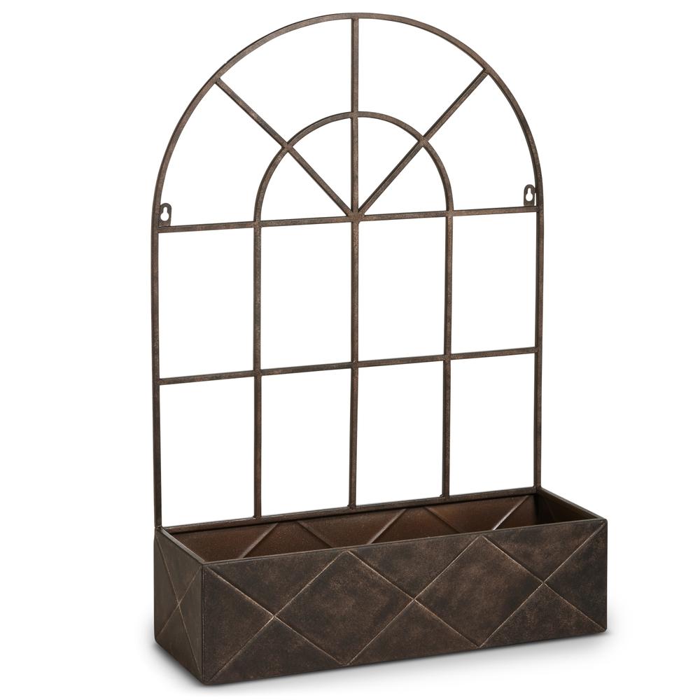 RAZ Imports 30" Black Trellis Wall Planter