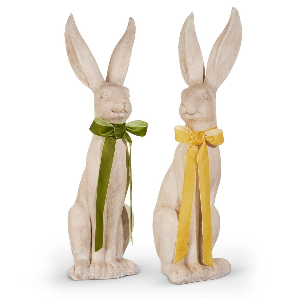 RAZ Imports 31.5" Concrete Look Rabbit with Bow