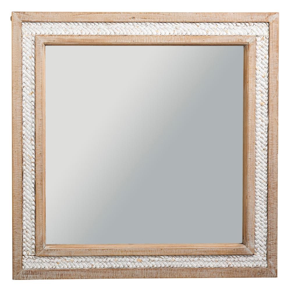 RAZ Imports 31.5" Square Woven Trim Mirror