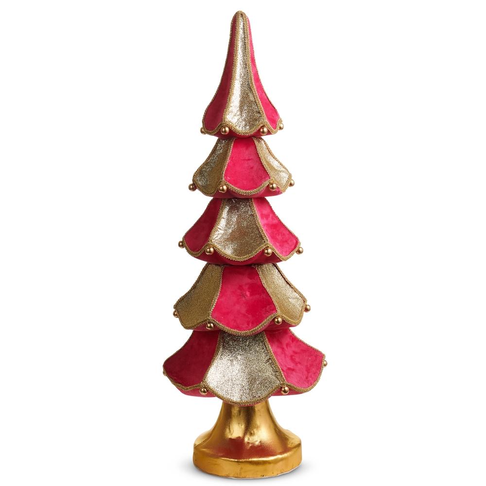 RAZ Imports 31" Hot Pink Velvet Tiered Tree