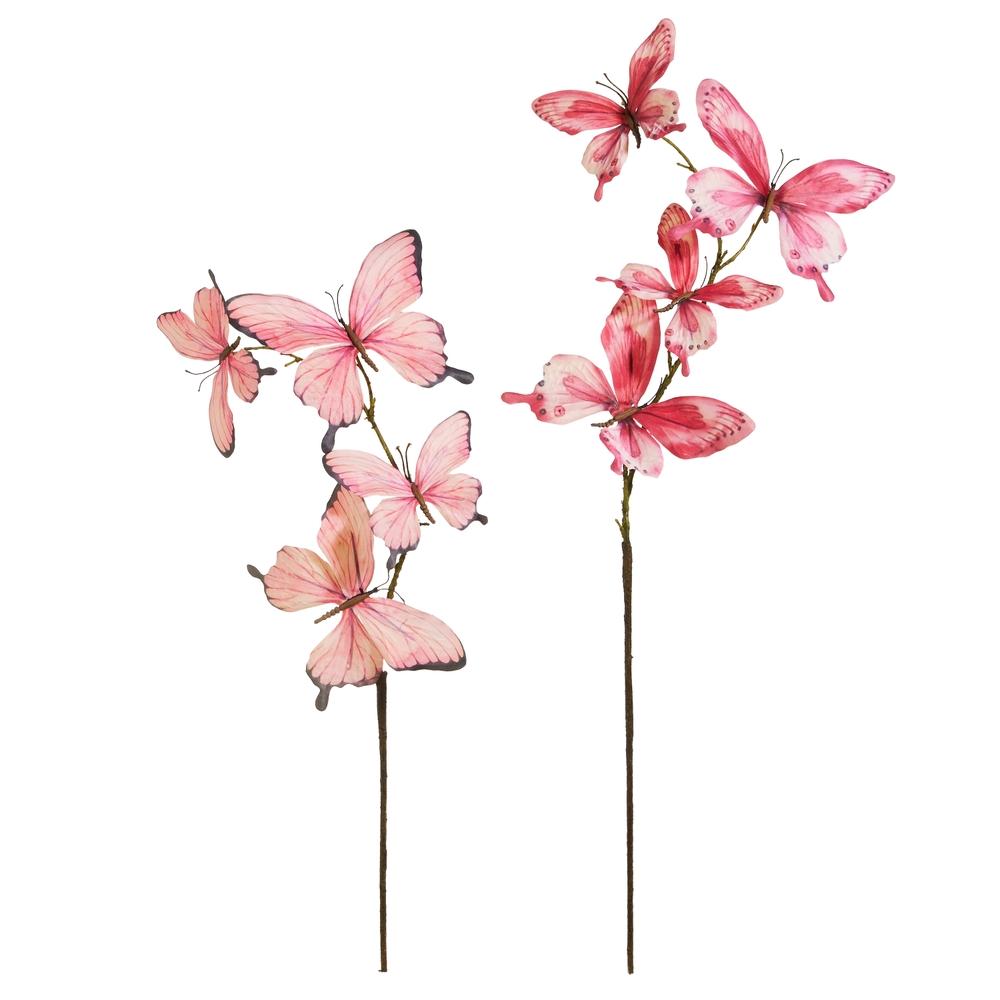RAZ Imports 32" Pink Butterfly Spray