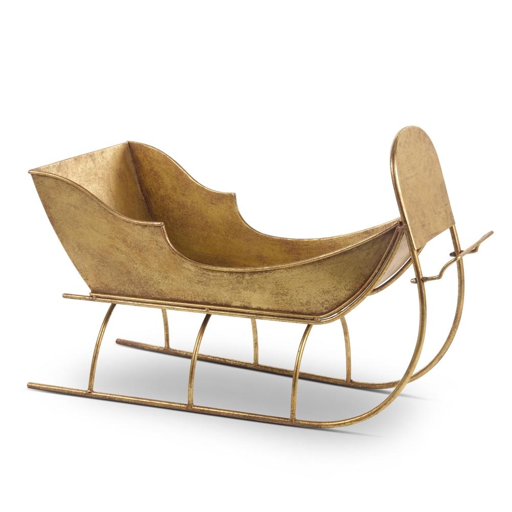 RAZ Imports 32" Rustic Gold Sleigh