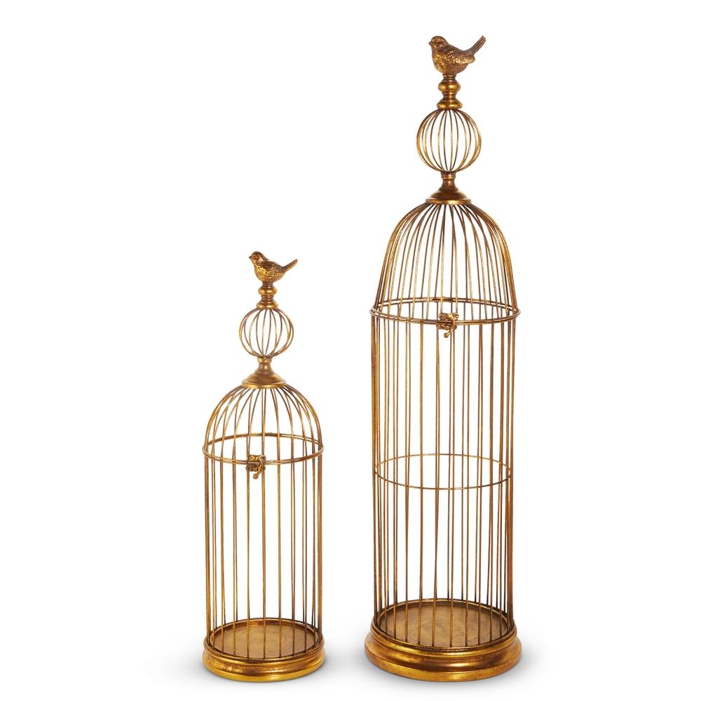 RAZ Imports 34" Distressed Gold Birdcage