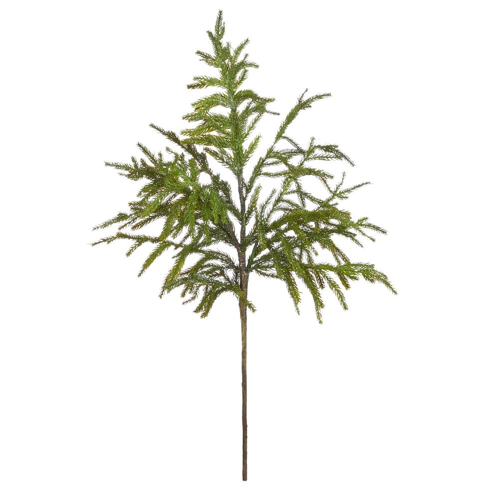 RAZ Imports 34" Glittered Norfolk Pine Spray