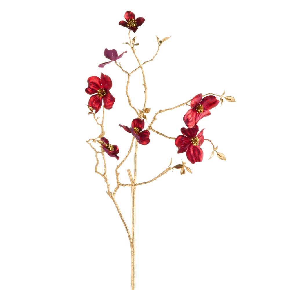 RAZ Imports 35" Burgundy Dogwood Spray