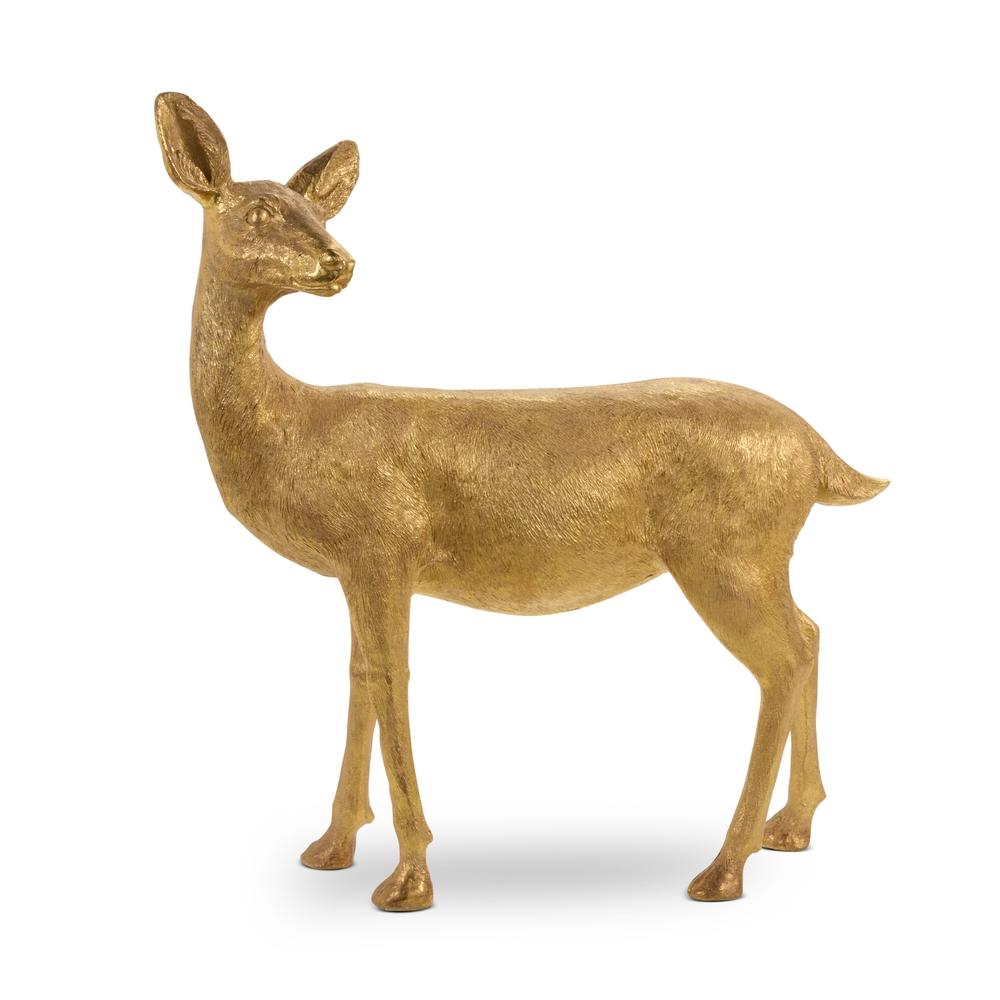 RAZ Imports 35" Gold Standing Doe Statue