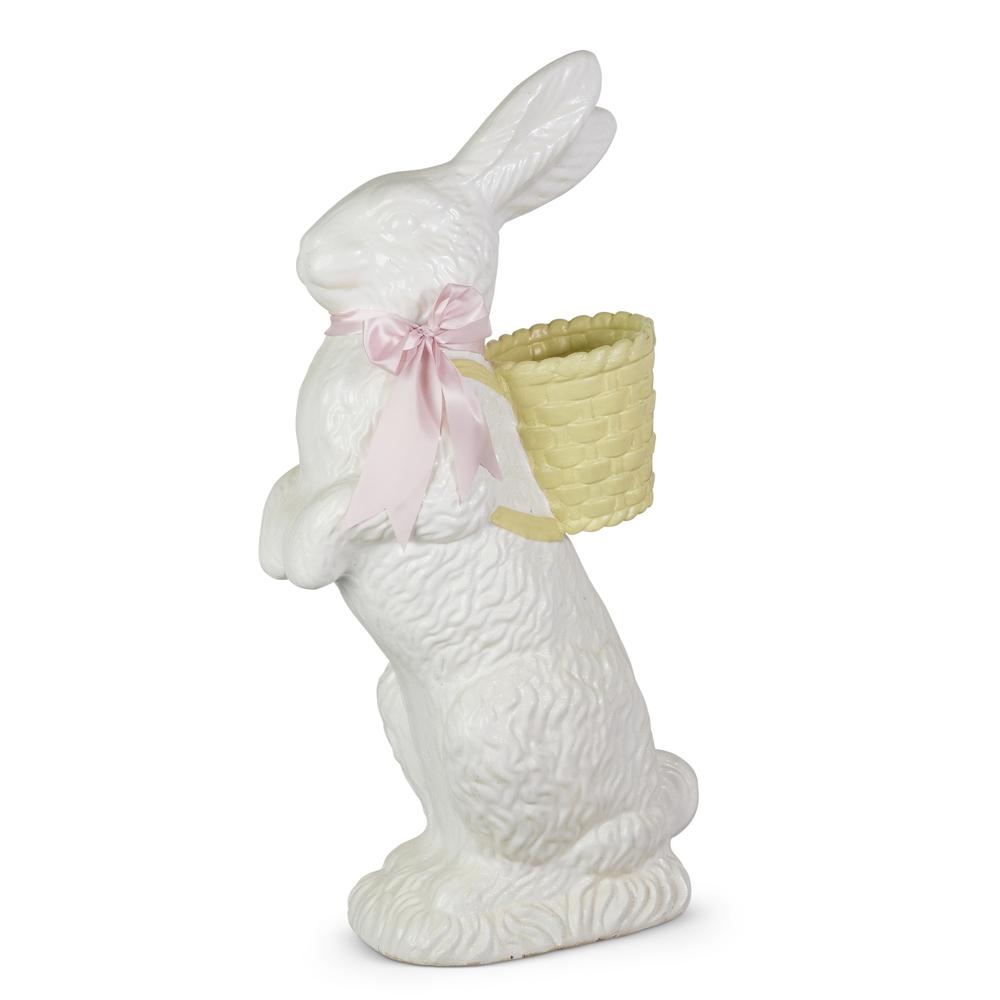 RAZ Imports 35" White Bunny with Basket Backpack