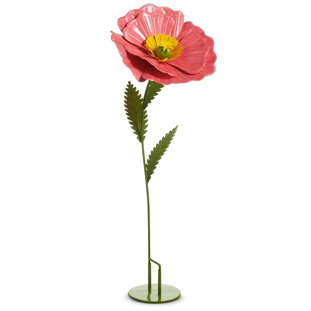 RAZ Imports 36" Dark Pink Poppy Stand/Yard Stake