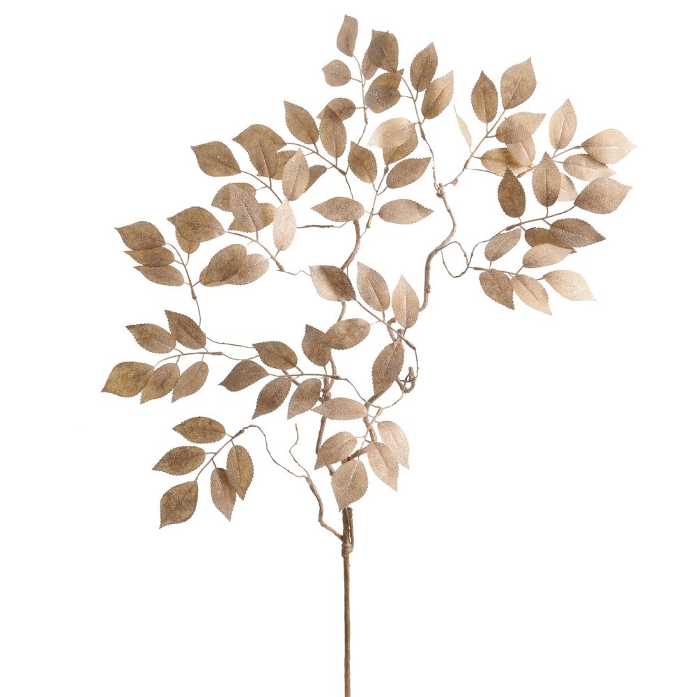 RAZ Imports 36" Gold Glitter Leaf Branch