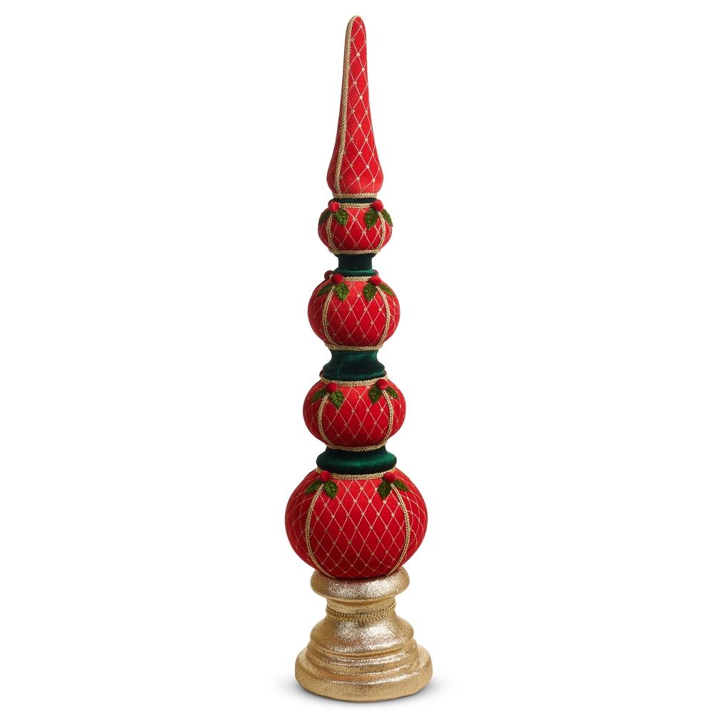 RAZ Imports 38" Red Velvet Finial