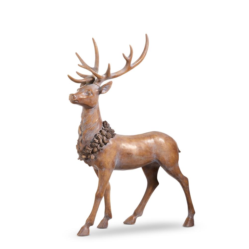 RAZ Imports 38" Standing Deer with Holly Wreath