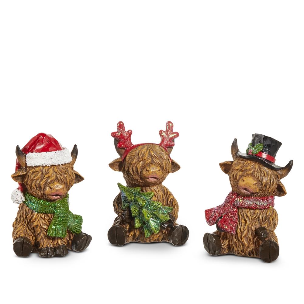 RAZ Imports 4.25" Highland Cow Ornaments