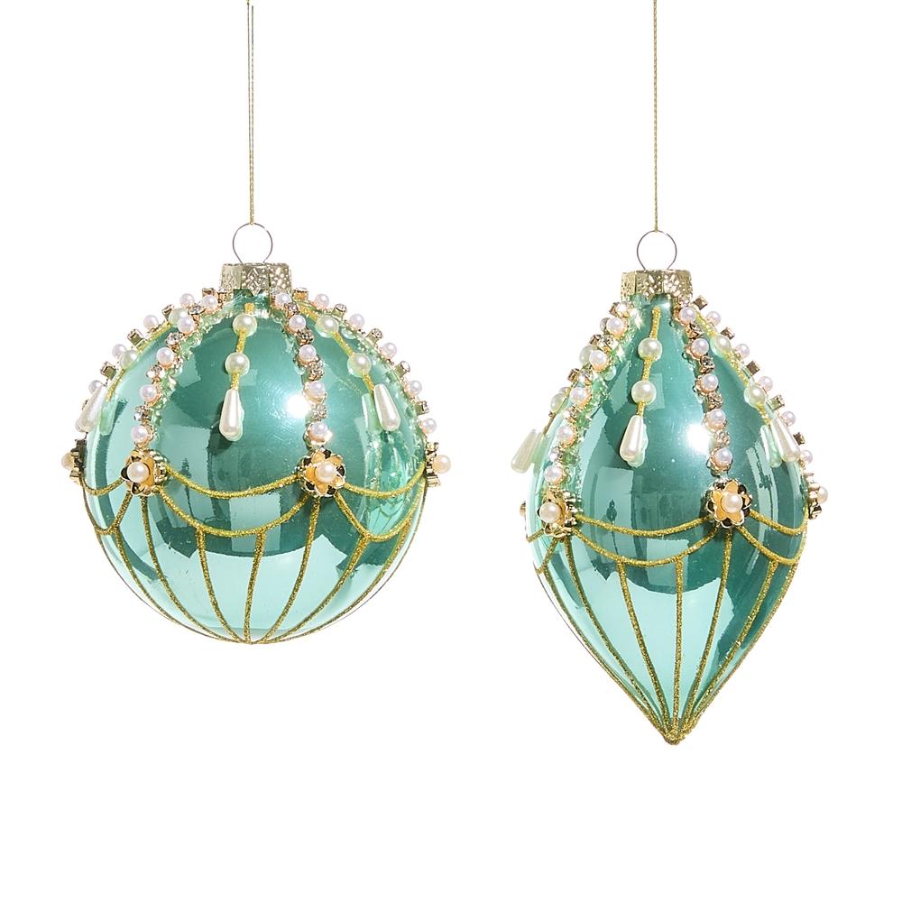 RAZ Imports 4.5" Blue and Pearl Fairground Ornament