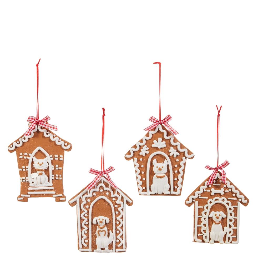 RAZ Imports 4.5" Gingerbread Doghouse Ornament