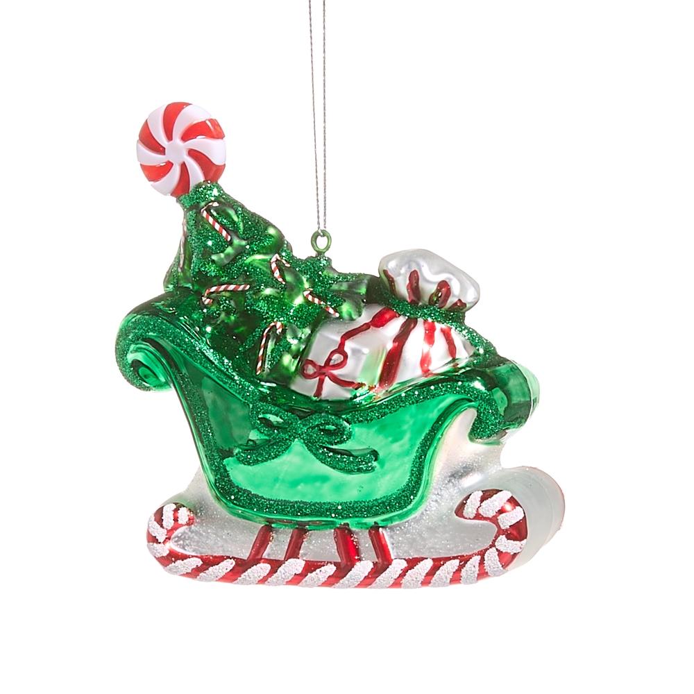 RAZ Imports 4.5" Peppermint Sleigh Ornament