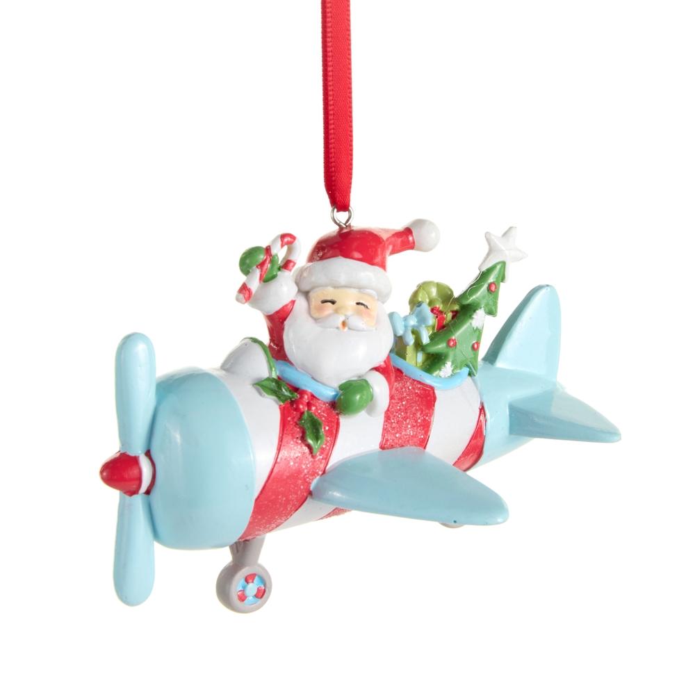 RAZ Imports 4.5" Santa's Plane Adventures Ornament