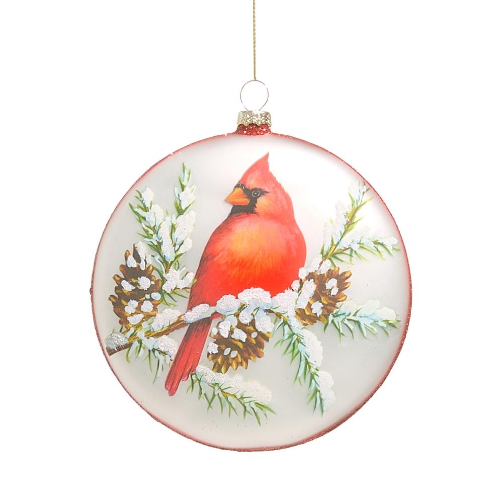 RAZ Imports 4.75" Cardinal Disc Ornament