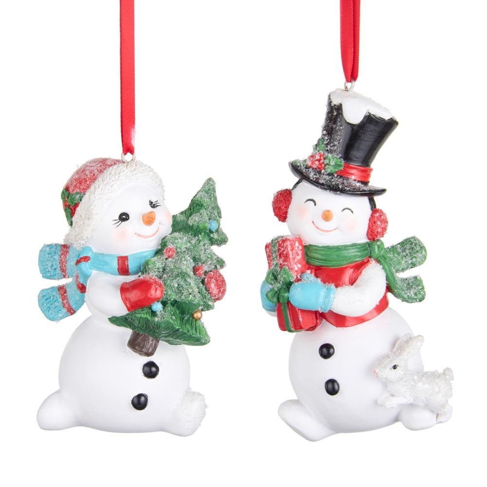 RAZ Imports 4.75" Happy Snow Couple Ornament