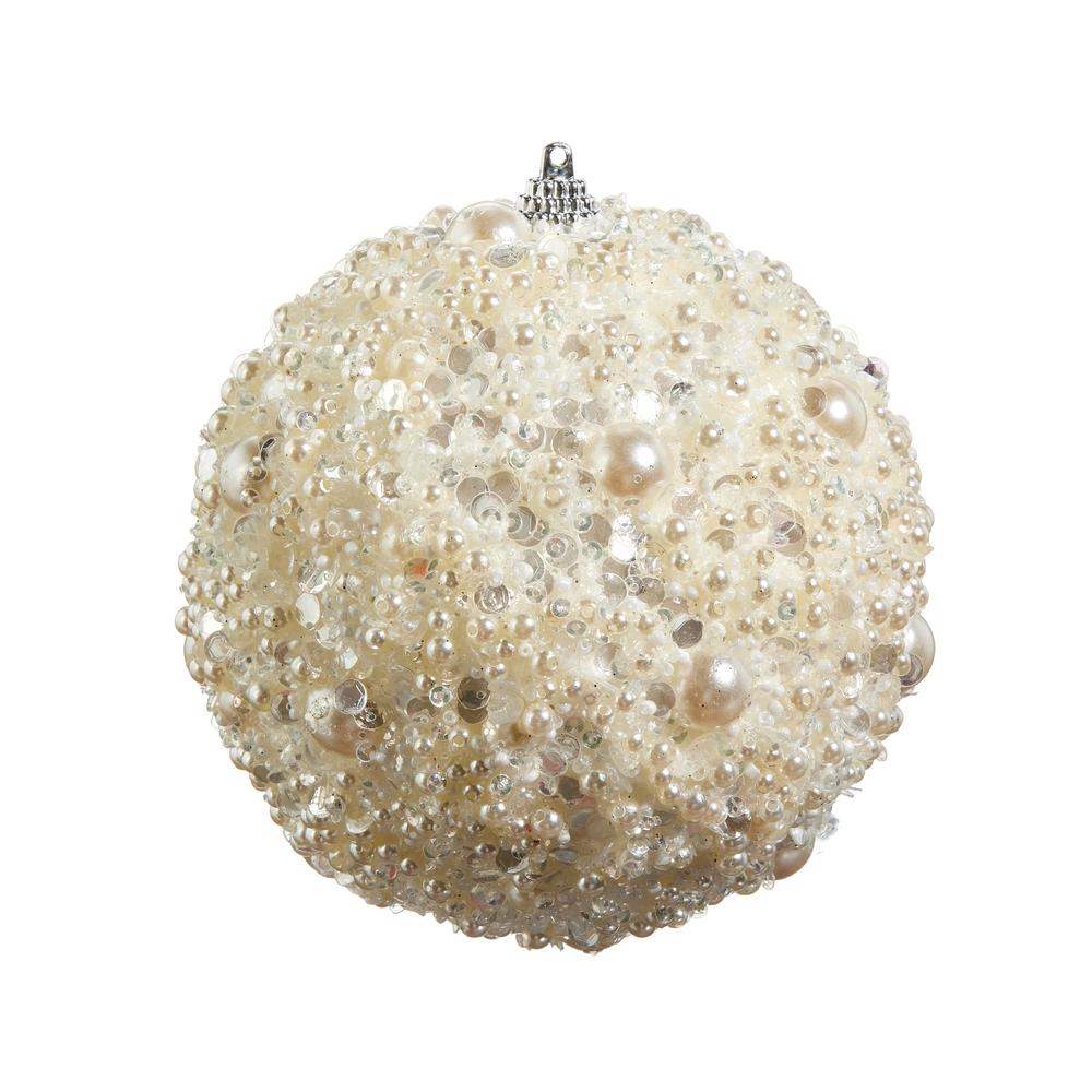RAZ Imports 4.75" Pearl Embellished Ball Ornament