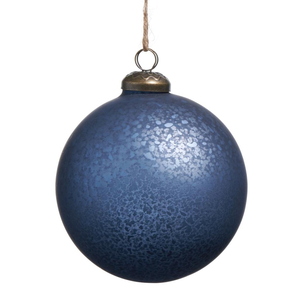 RAZ Imports 4" Blue Mercury Glass Ball Ornament