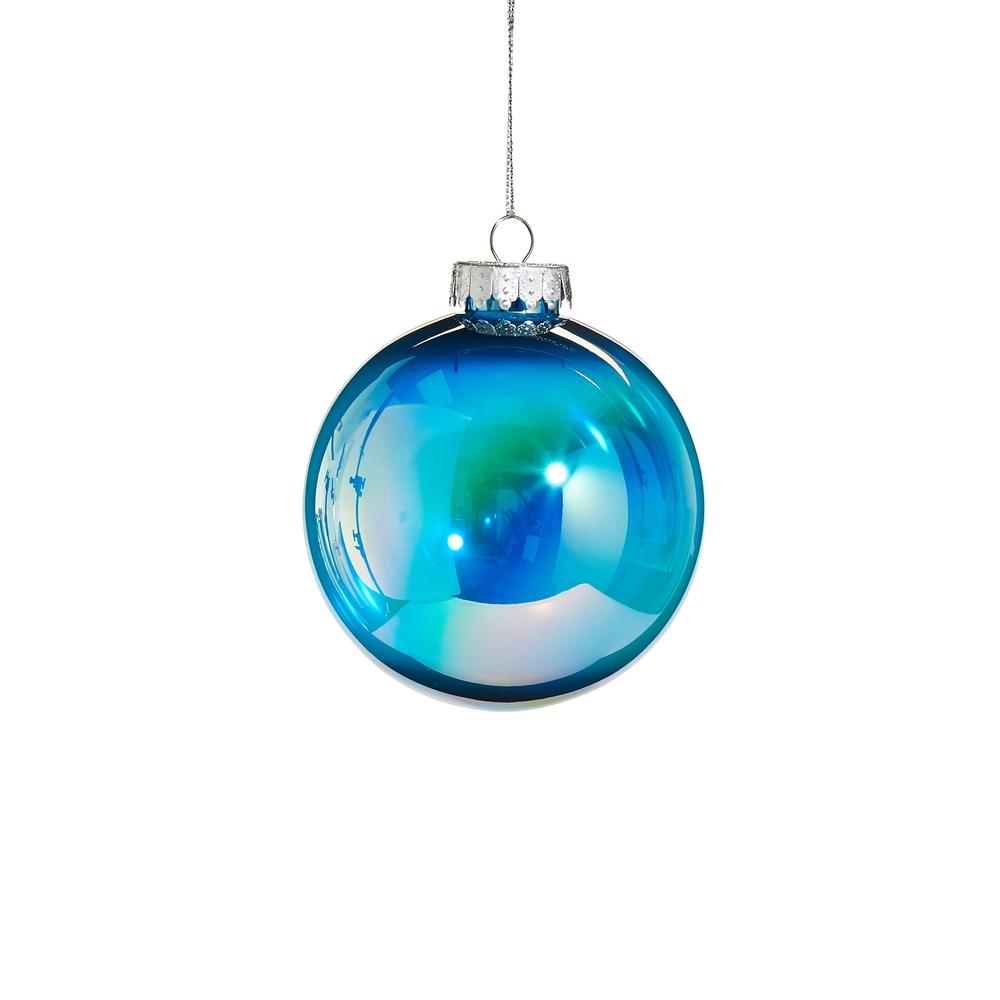 RAZ Imports 4" Bright Blue Seamless Iridescent Ball