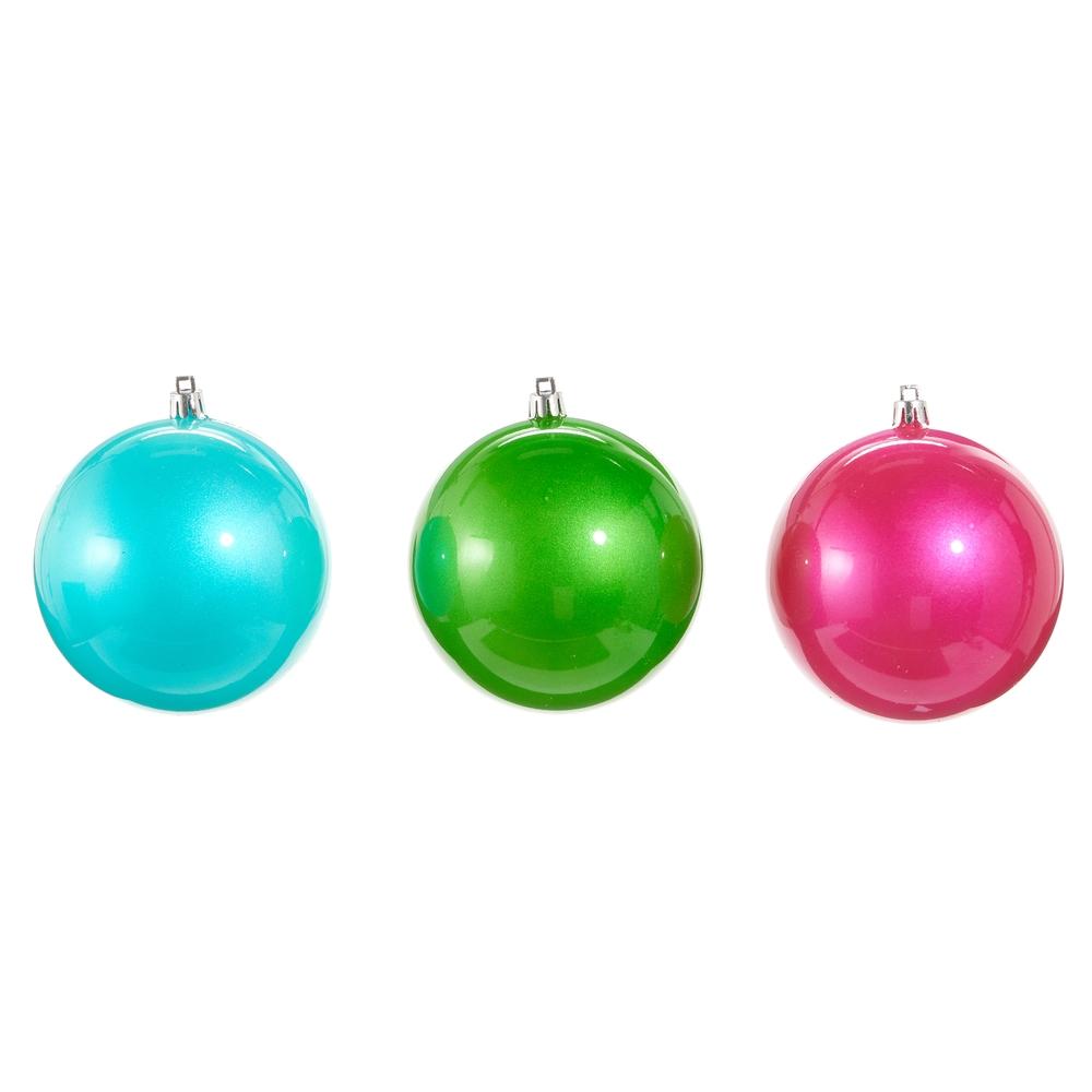 RAZ Imports 4" Bright Pearlescent Ball Ornament