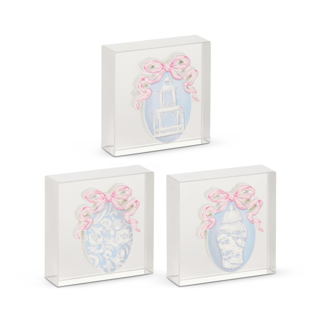 RAZ Imports 4" Cameo Easter Egg Acrylic Block