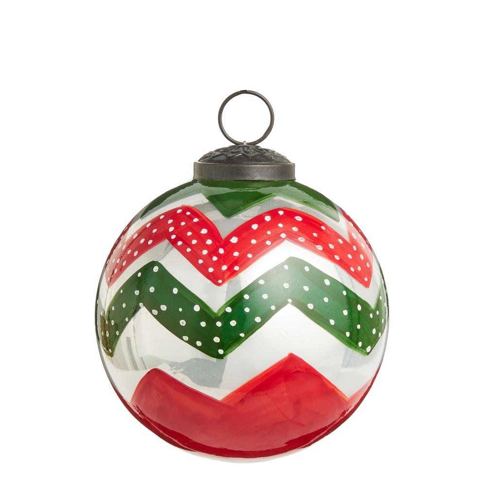 RAZ Imports 4" Chevron Ball Ornament