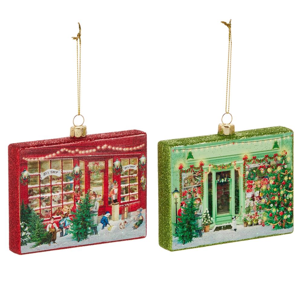 RAZ Imports 4" Christmas Shopping Scene Ornament