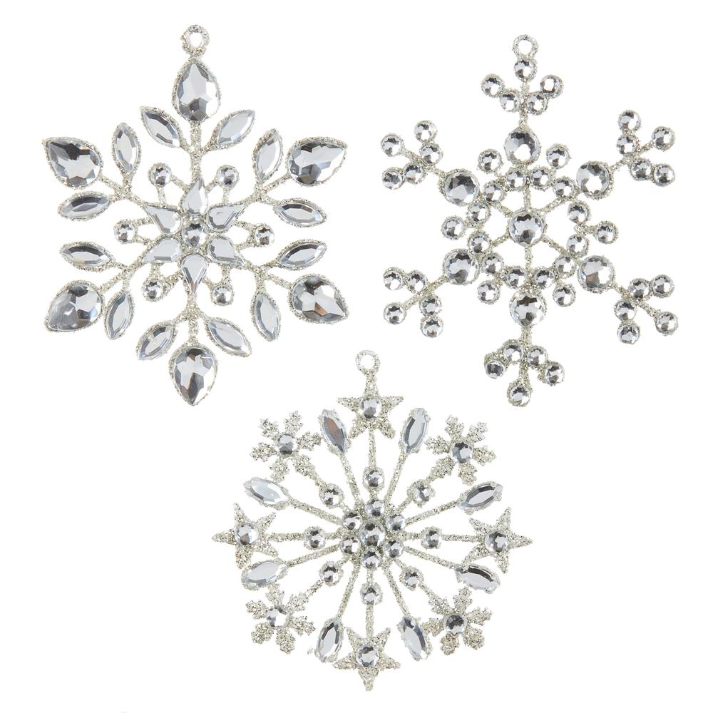 RAZ Imports 4" Crystal Jeweled Snowflake Ornament