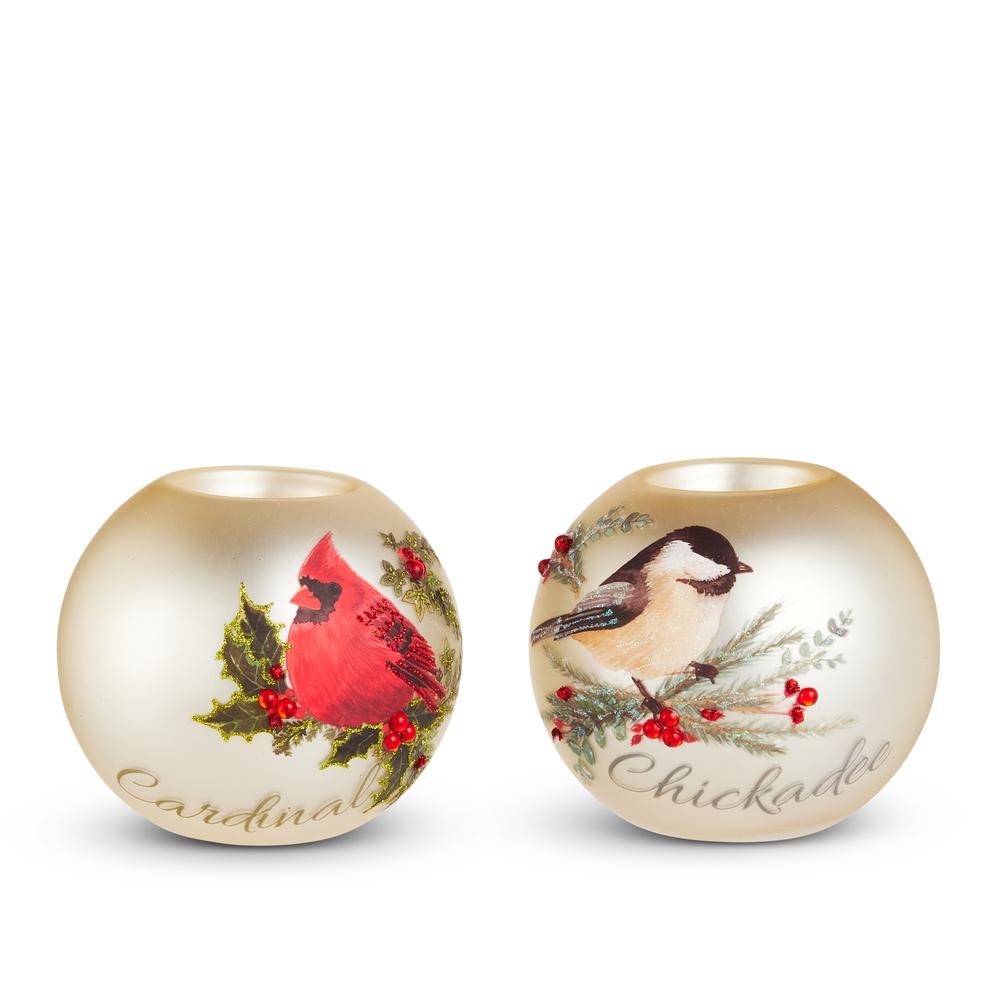 RAZ Imports 4" Frost Song Ball Tealight Holder