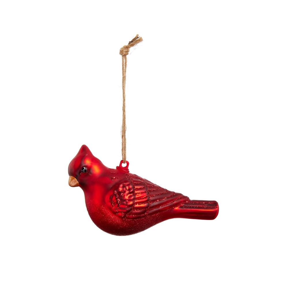 RAZ Imports 4" Glittered Cardinal Ornament