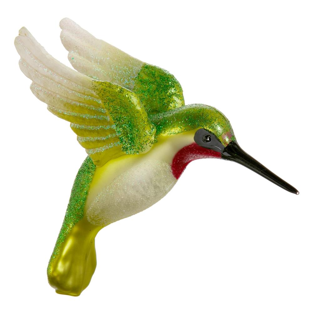 RAZ Imports 4" Glittered Hummingbird Ornament