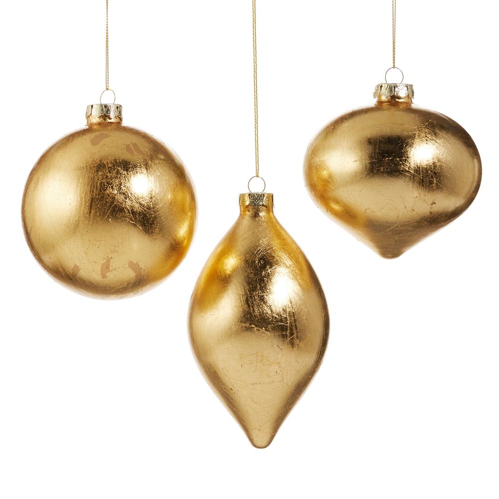 RAZ Imports 4" Gold Leaf Ornament
