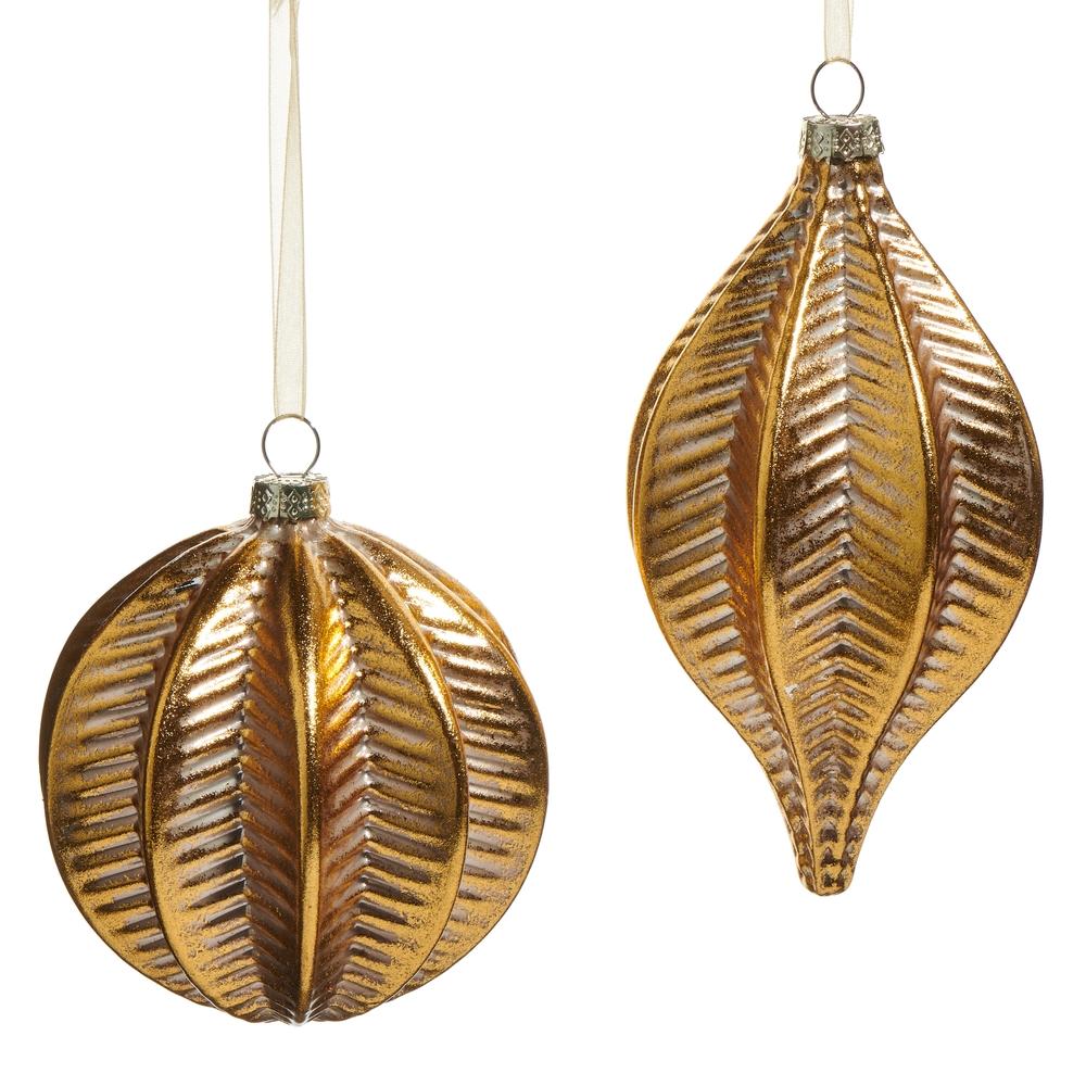 RAZ Imports 4" Gold Spine Ornament