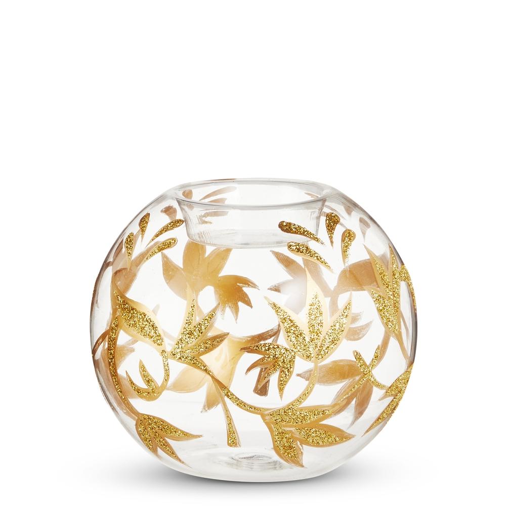 RAZ Imports 4" Gold Vine Ball Tealight Holder