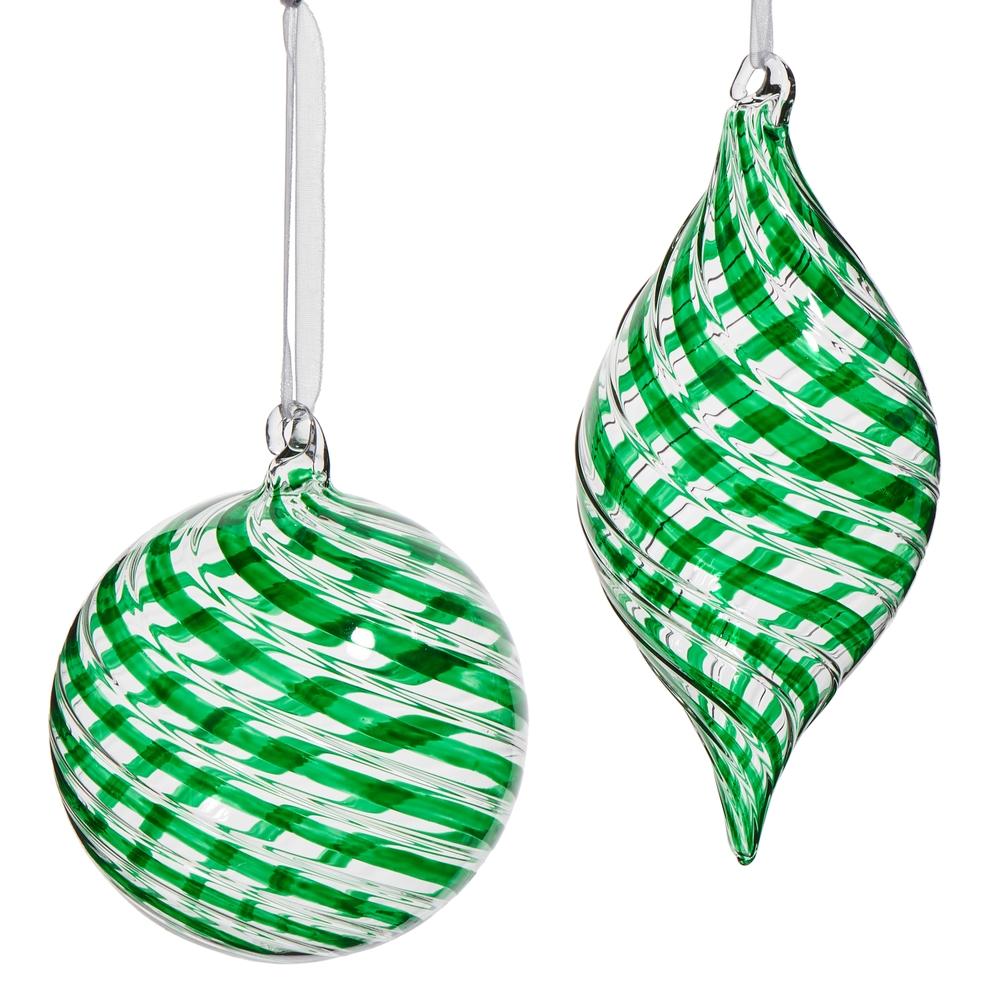 RAZ Imports 4" Green Swirl Ornament